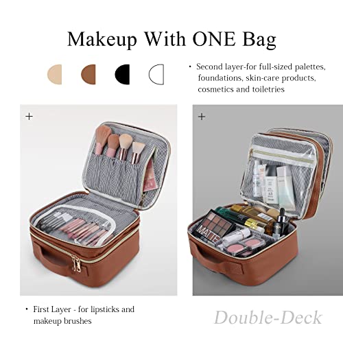 Stagiant-Large-Makeup-Bag-Double-Layer-Makeup-Case-with-Dividers-Makeup-Organizer-Bag-Cosmetic-Train-Case-for-Travel-Makeup-Brushes-Palettes-Sponge-Toiletries-Vintage-Brown