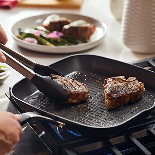 KitchenAid Panela/Chapa quadrada antiaderente anodizada rígida com bicos de despejamento, 28 cm, ôni