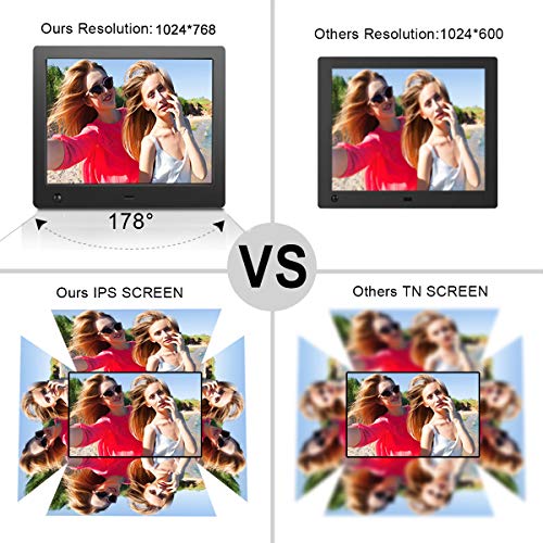 Digital Picture Frame 8 Inch - Digital Photo Frame With Slideshow Electronic Photo Display With Motion Sensor/High Resolution 180° Ips Lcd/Background Music/Calendar/Remote Control By Flyamapirit #TOP1