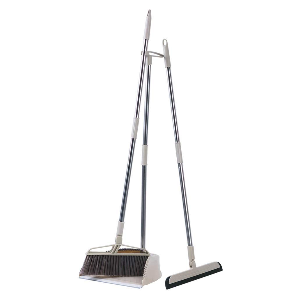 AGrAdi NLIAN- Juego de escoba y recogedor, combo de 3 escobas verticales con mango de 88 cm de largo y escobilla de goma for apartamento, cocina, oficina, habitación, vestíbulo, uso en el suelo Recoge