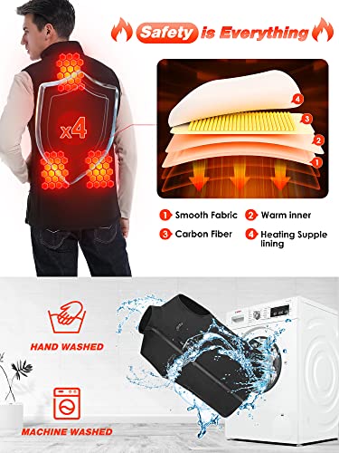 Ecifee Men's Heated Vest, Outerwear Lightweight Windproof Softshell Vest,Unisex Heated Clothing With Battery For Golf #TOP5