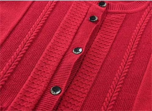 Middle-Aged Elderly Mothers Sweaters Autumn Winter Women Casual Cardigan Old Round Neck Knitwear4