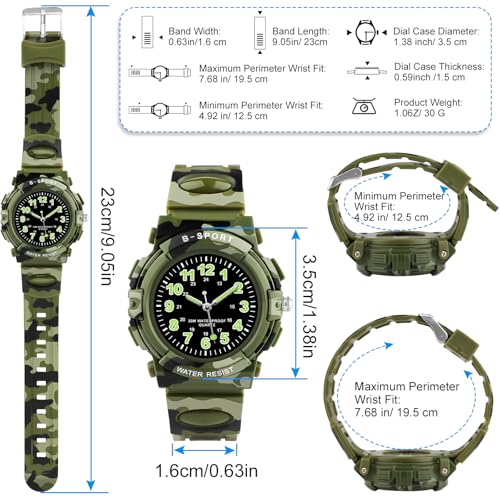 Image of CKV Kids Watch for Boys Girls Ages 5-12, Waterproof Time Teacher Easy to Read Analog Sport Outdoor Children Watches with Soft Band for Kids