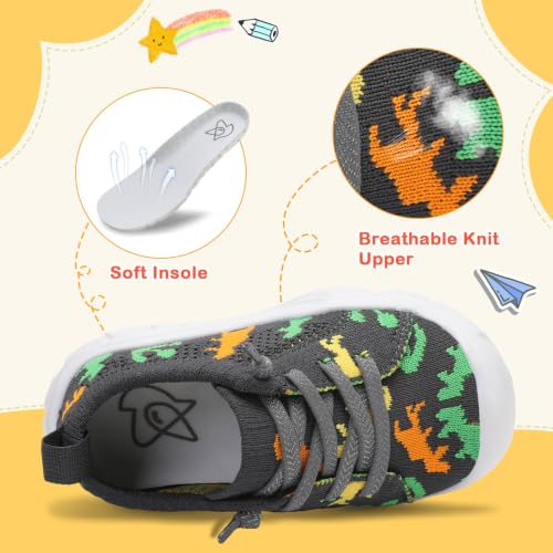 Image of LeIsfIt Toddler Shoes Boys Girls Wide Toe Box Breathable Slip-On Sneakers Kids Lightweight Barefoot Feel Shoes for Everyday Play