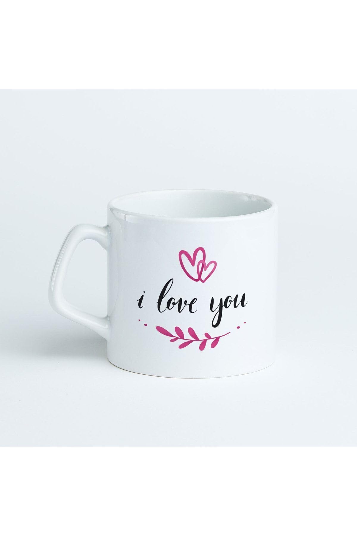 Hediyesepeti I Love You Baskılı Kahve Bardağı Kupa Bardak