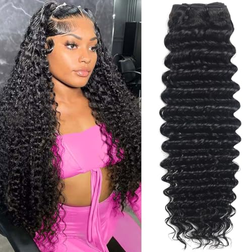 Troskamar Deep Wave Bundles Human Hair Indian Wet and Wavy