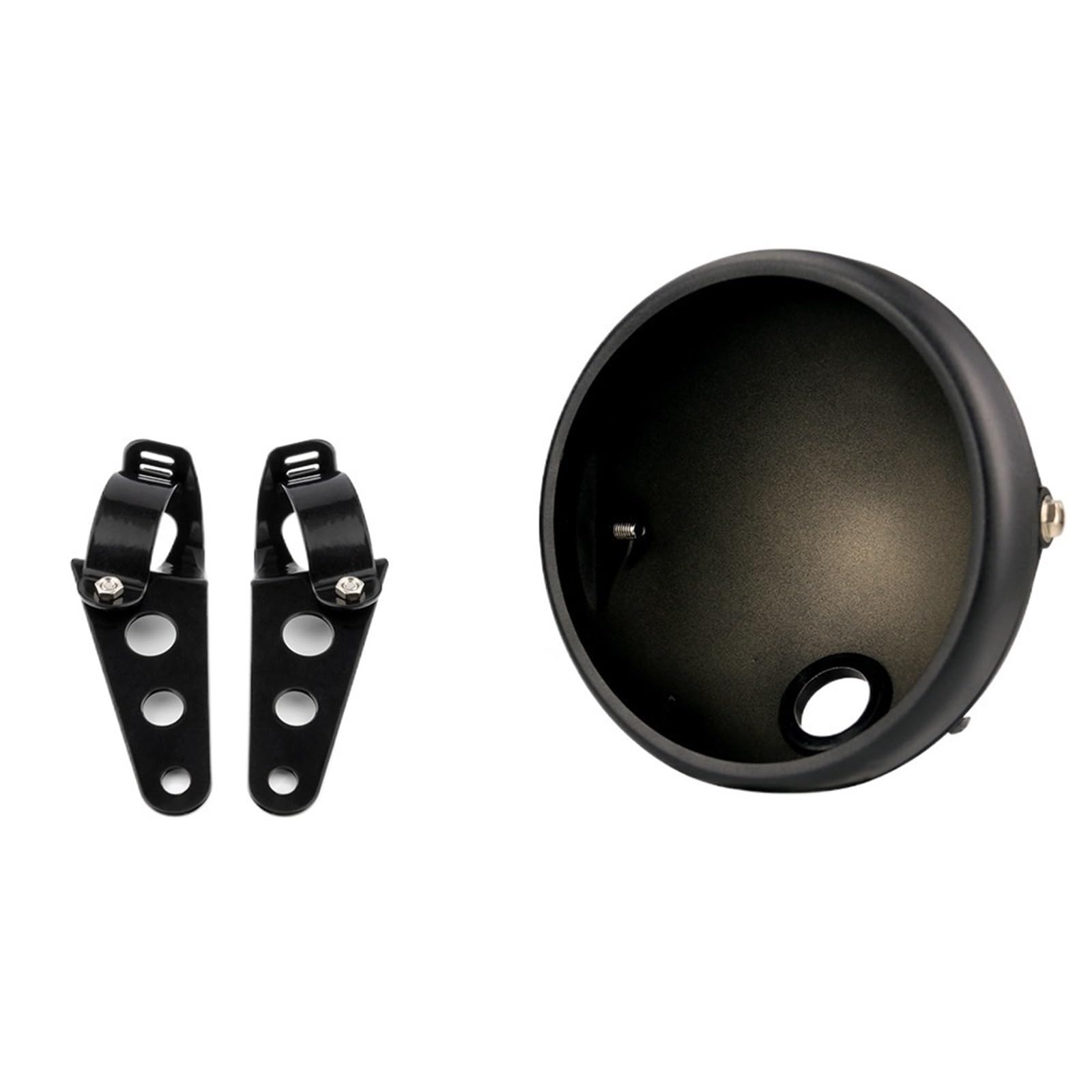 Dirt Bike Reflektor Reflektory motocyklowe Bucket Shell 7” 7-calowa osłona reflektora motocyklowego do obudowy reflektora LED z regulowanym uchwytem montażowym(Black)