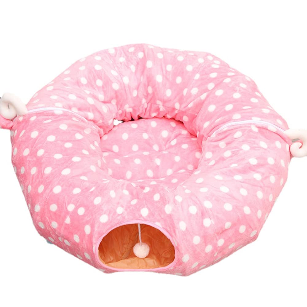 Túnel para Perros Y Gatos Cama con Cojín Juguetes De Tubo Tela Oxford Gran Diámetro Arrugas Más Largas Plegable 3 Vías para Gatos Grandes Gatitos Y Cachorros