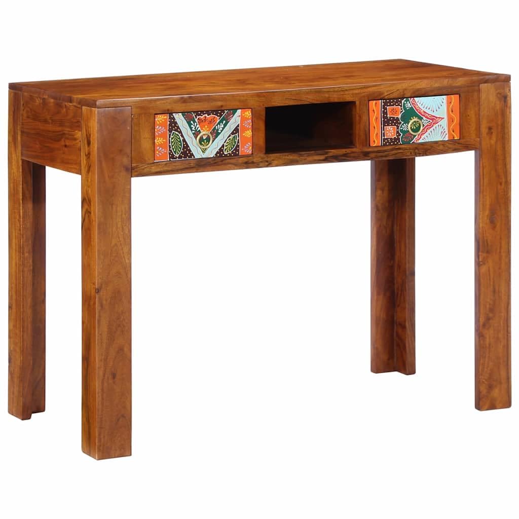 Scrivania con cassetto e contenitore marrone 100 x 50 x 75 cm in legno di