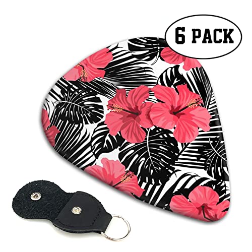 Red Hibiscus Lot de 6 médiators pour guitare acoustique, guitare électrique, basse, ukulélé – fins, moyens et épais - Les Beatles, Paul McCartney, John Lennon, RIngo Starr, George Harrison Red Hibiscus Lot de 6 médiators pour guitare acoustique, guitare électrique, basse, ukulélé - fins, moyens et épais – Image 3