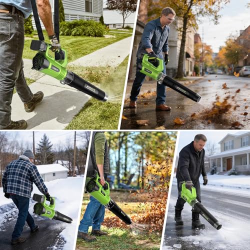 Soffiatore Aspiratore A Batteria Soffiatore A Foglie Senza Spazzole 1000W, 96000RPM, 21V 8000Mah, 5 Velocità Regolabili, Leggero Silenzioso Portatile, Soffiatore Elettrico Per Giardino Vialetto Patio - 6