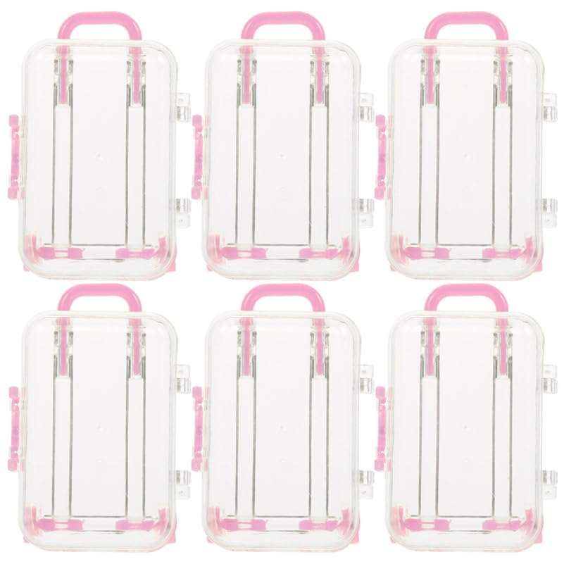 Mini valise transparente lot de 6 boîte de rangement bijoux bonbons décoration intérieur