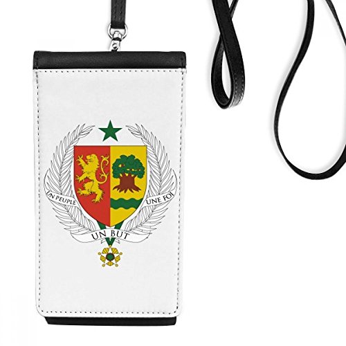 Smartphone bourse en cuir suspendu Sénégal avec mini porte-monnaie noir