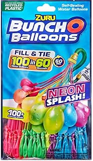 Bunch O Balloons Neon Splash 100+ Rapid-Filling Self-Sealing Neon Water Balloons (3 Pack)