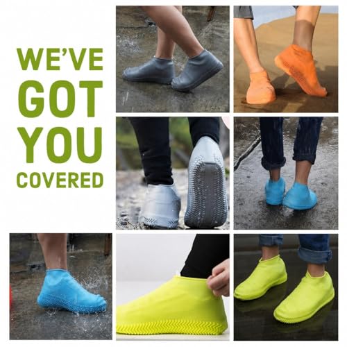 Image of Waterproof Silicone Shoe Covers, Reusable, Foldable, Non-Slip Rain Boot Protectors for Men and Women