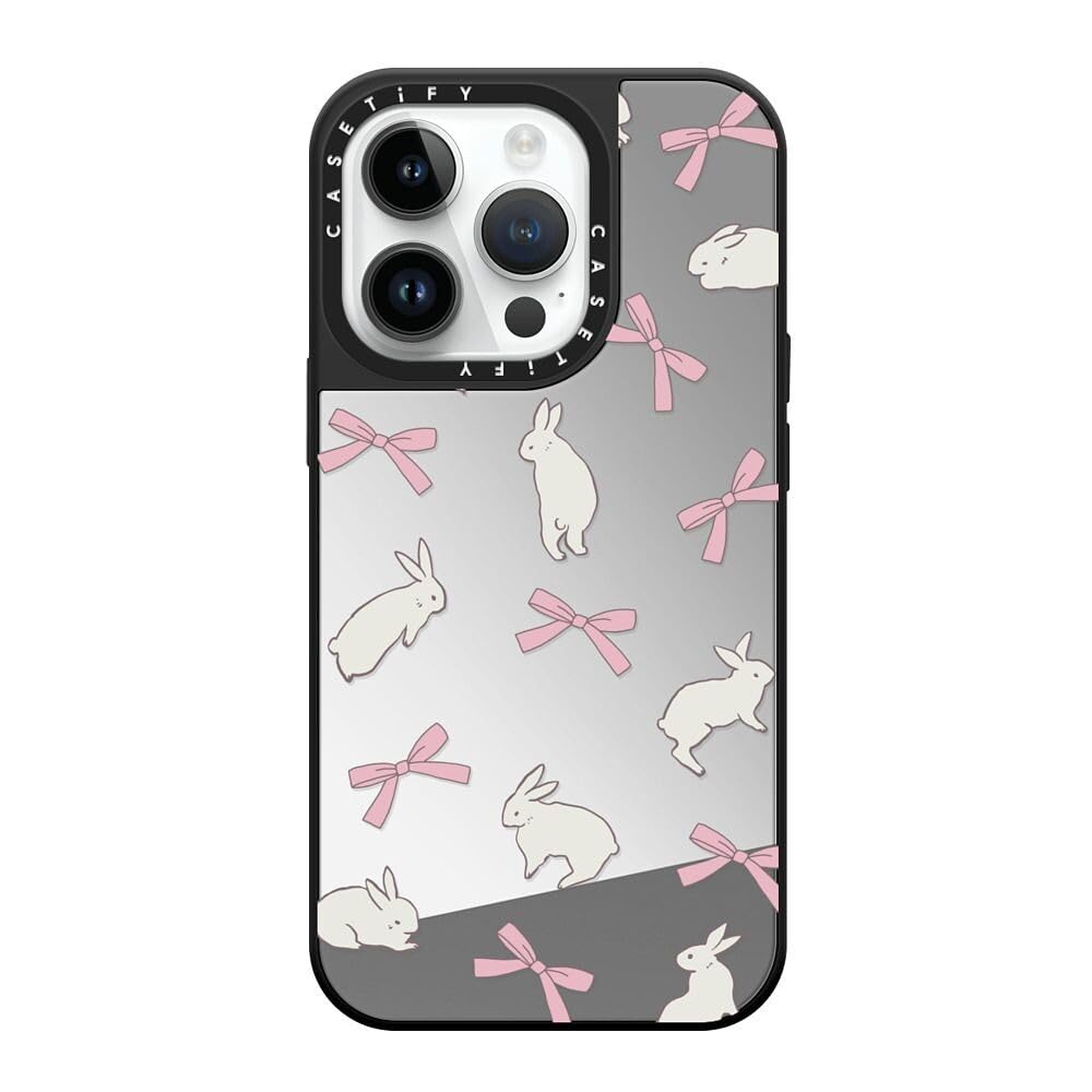 Coque miroir iPhone 14 Pro CASETiFY haut de gamme design ruban lapin - 6