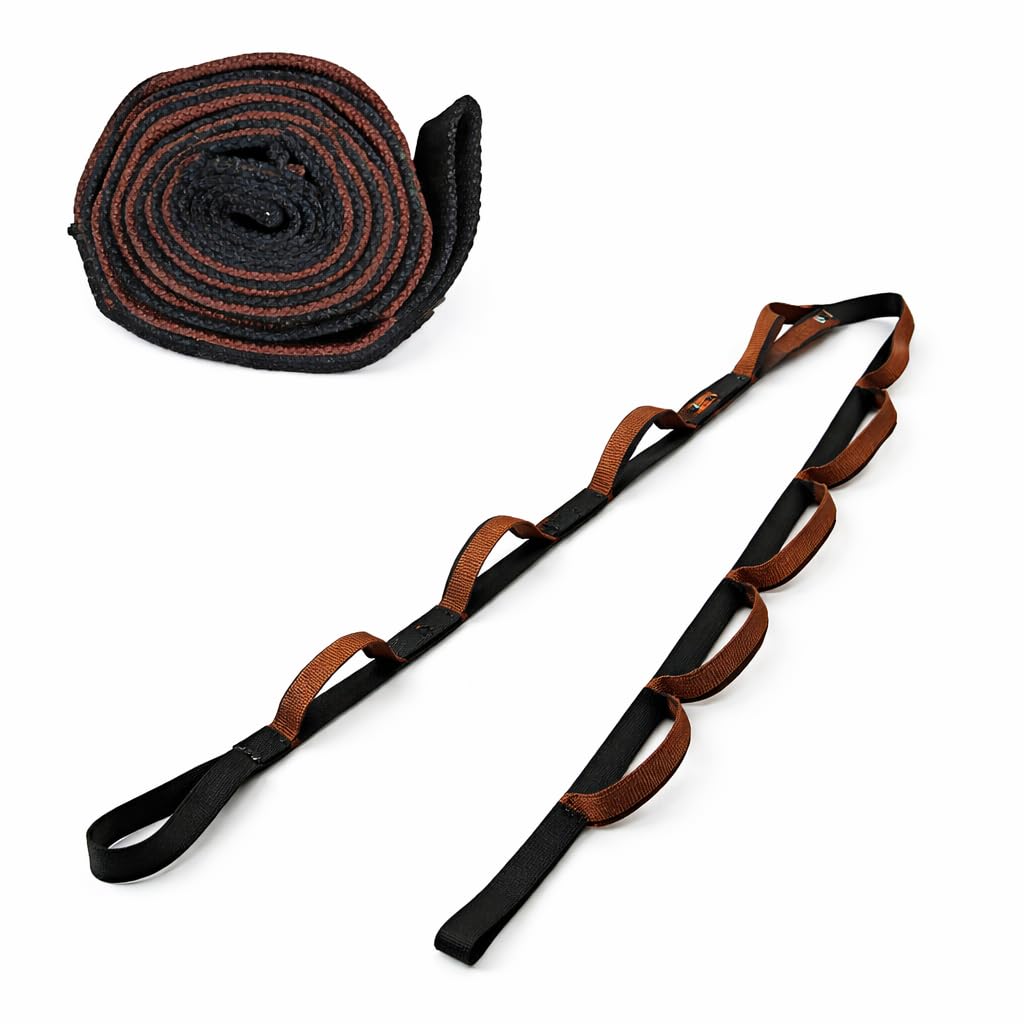 Yoga Belt 10 Loop, Premium Stretching Belt for Exercise, Hamstring Stretch Strap, Flexibility and Strength Training, Yoga Accessories for Gym and Fitness-image-22