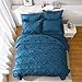JOLLYVOGUE Queen Comforter Set 7 Pieces, Teal Bed in a Bag Comforter Set for Bedroom, Bedding Comforter Sets with Comforter, Sheets,Ruffled Shams & Pillowcases