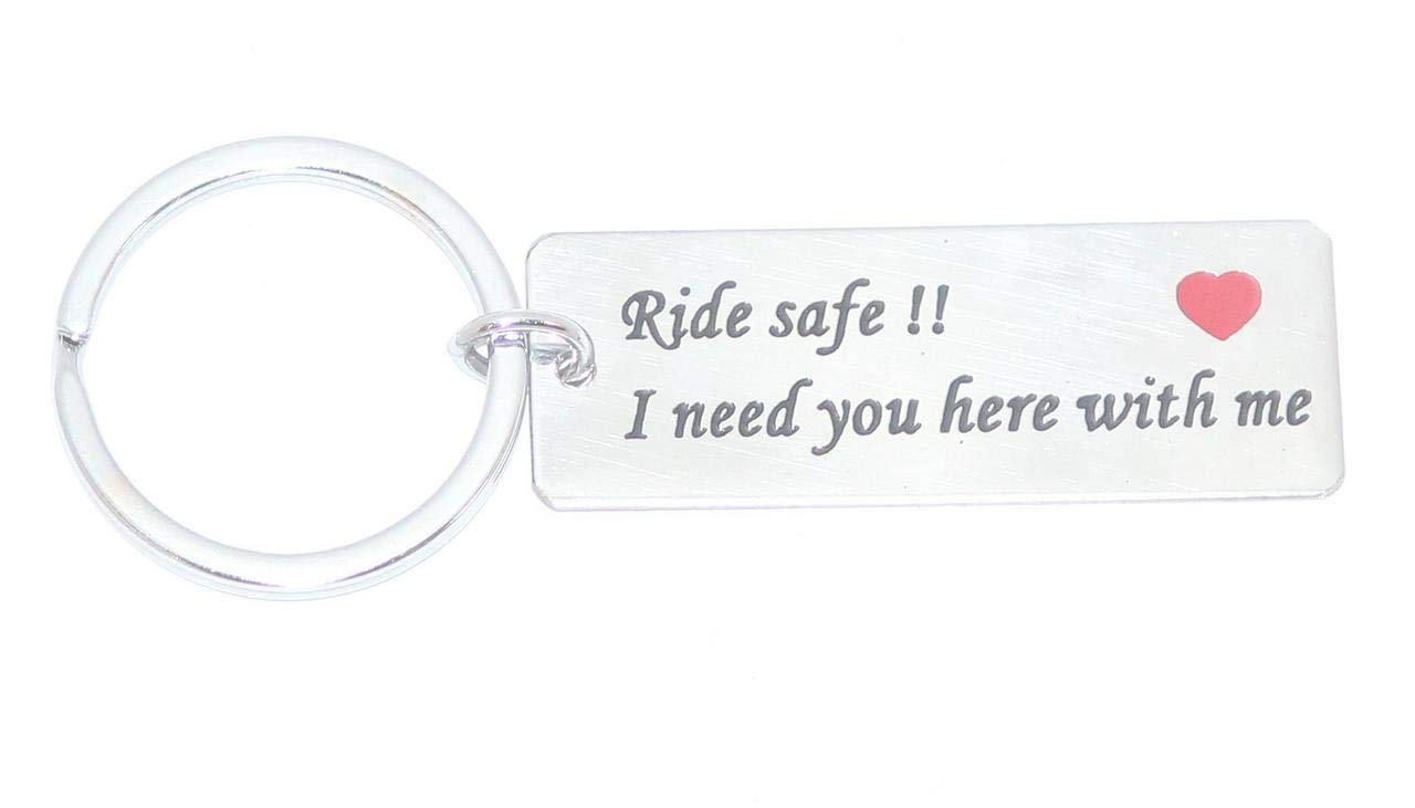 Ride Safe Drive Safe Engraved Key Ring Tucker for Husband Wife Men Women Multi-Color Key Chain-image-47