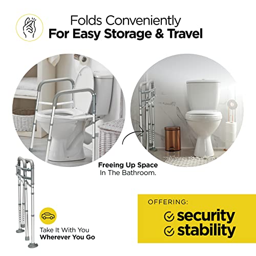 Medical king Toilet Safety Rail - Adjustable Detachable Toilet Safety Frame with Handles Heavy-Duty Toilet Safety Rails Stand Alone - Toilet Safety Rails for Elderly, Handicapped - Fits Most Toilets by Medical king - Image 6