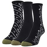 Gold Toe Women's Designer Collection Midi Socks, 3 Pairs, Black, Grey, Black, Shoe Size: 6-9