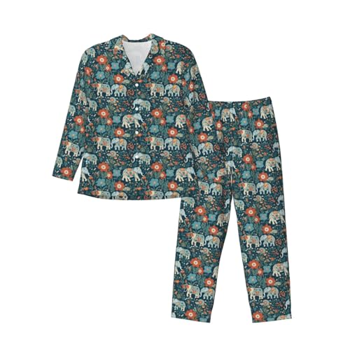 Pyjama homme imprimé éléphant floral floral chic chic pour des nuits douces