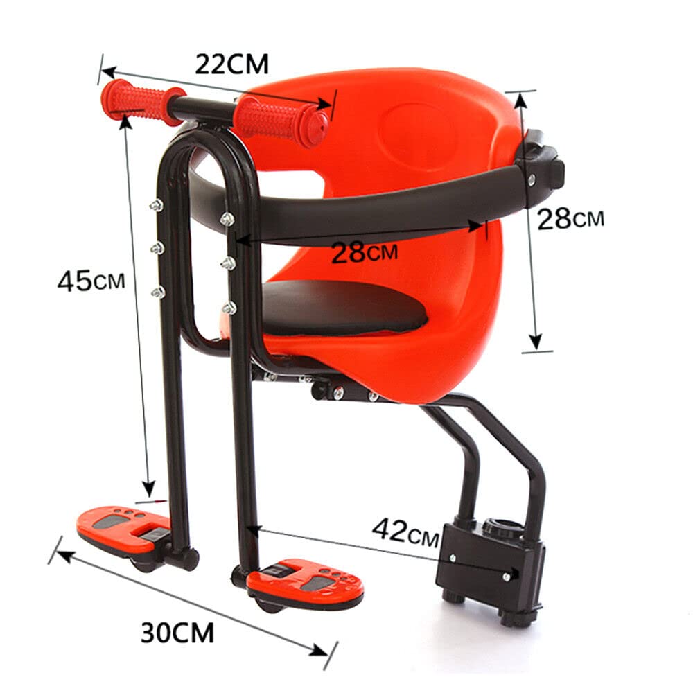 Seggiolino per bicicletta per bambiniSeggiolino per bicicletta da montagna. Sedile per bambini bici anterioreSgabello per bambini auto singoloSella per bambini auto pieghevole con pedali