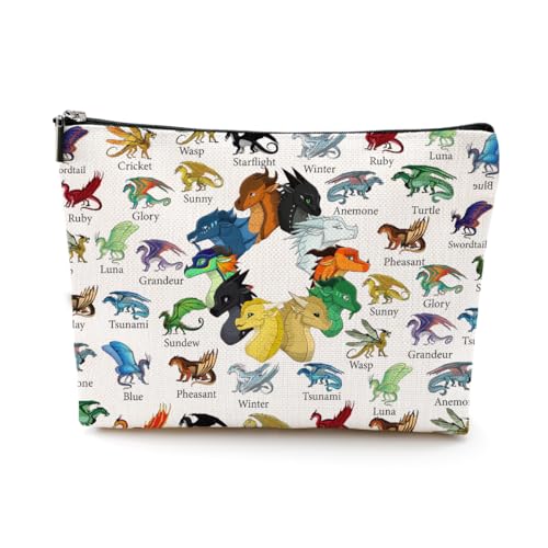 LONGXIN Wings Dragon Darkstalker Cosmetic Make up Bag Wing Dragons Inspired Gift Dragon Tribes Gifts Wings Bookish Merch Makeup Zipper Pouch Bag