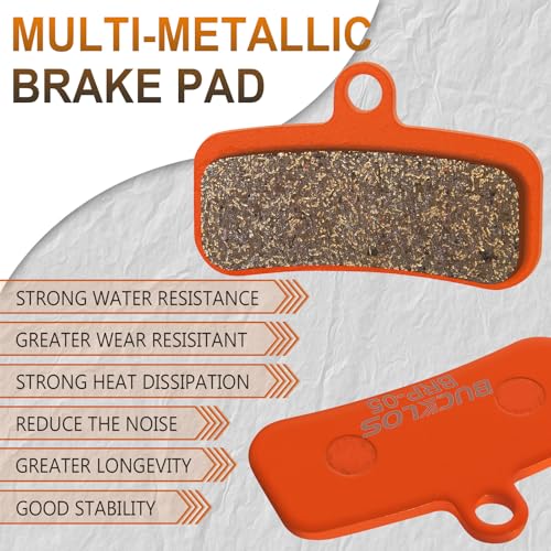 Image of BUCKLOS Bike Disc Brake Pads 4 Piston Pads for Shimano D02S D03S Saint | BRP-05 bicycle disk brake pads, fit mountain road bike,ebike,scooter, Shimano Saint Deore Tektro TRP