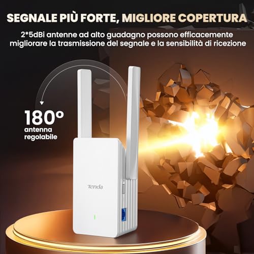 Tenda Ripetitore WiFi 6 A23, Amplificatore Dual Band AX1500, WiFi Extender, Access Point, Porta Gigabit Ethernet, Compatibile con Tutti i Box Internet, Facile Installazione - Immagine 2