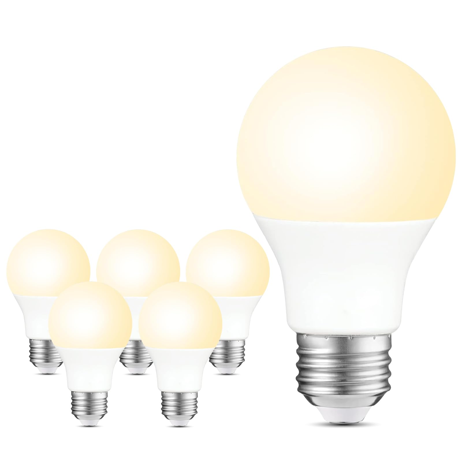 Sigalux A19 LED Light Bulbs Dimmable 60W Equivalent 750 Lumens 2700K Soft White E26 Base 15 000-Hour Lifespan