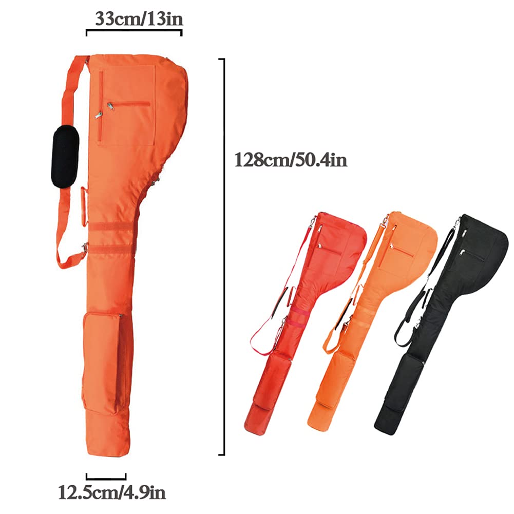 Golf-Golftasche, Faltbare Reisebag Pencilbag, Pencil Practice Case, Schwarz/Orange/Rot
