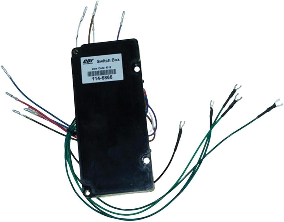 Rareelectrical Switch Box Compatible With 1995 Mercury/Mariner 4-Cyl 120Hp 2-Stroke 2-Stroke Outboard 332826866A Configuration Range Replaces 332-826866A 114-6866 Direct Fit Marine Engine Ignition
