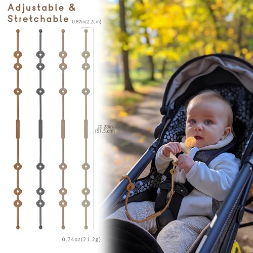 Image of 2 Pack Silicone Pacifier Holder Case & Toy Safety Straps for Babies, BPA-Free Silicone Newborn Pacifier Hold, Travel Pacifier Storage Case for Diaper & Strollers (Muted /Dusty Lilac)