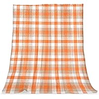イタリア製ブランケット　新品　オレンジチェック柄 Amazon｜スローブランケット、柔らかくて快適なフランネル