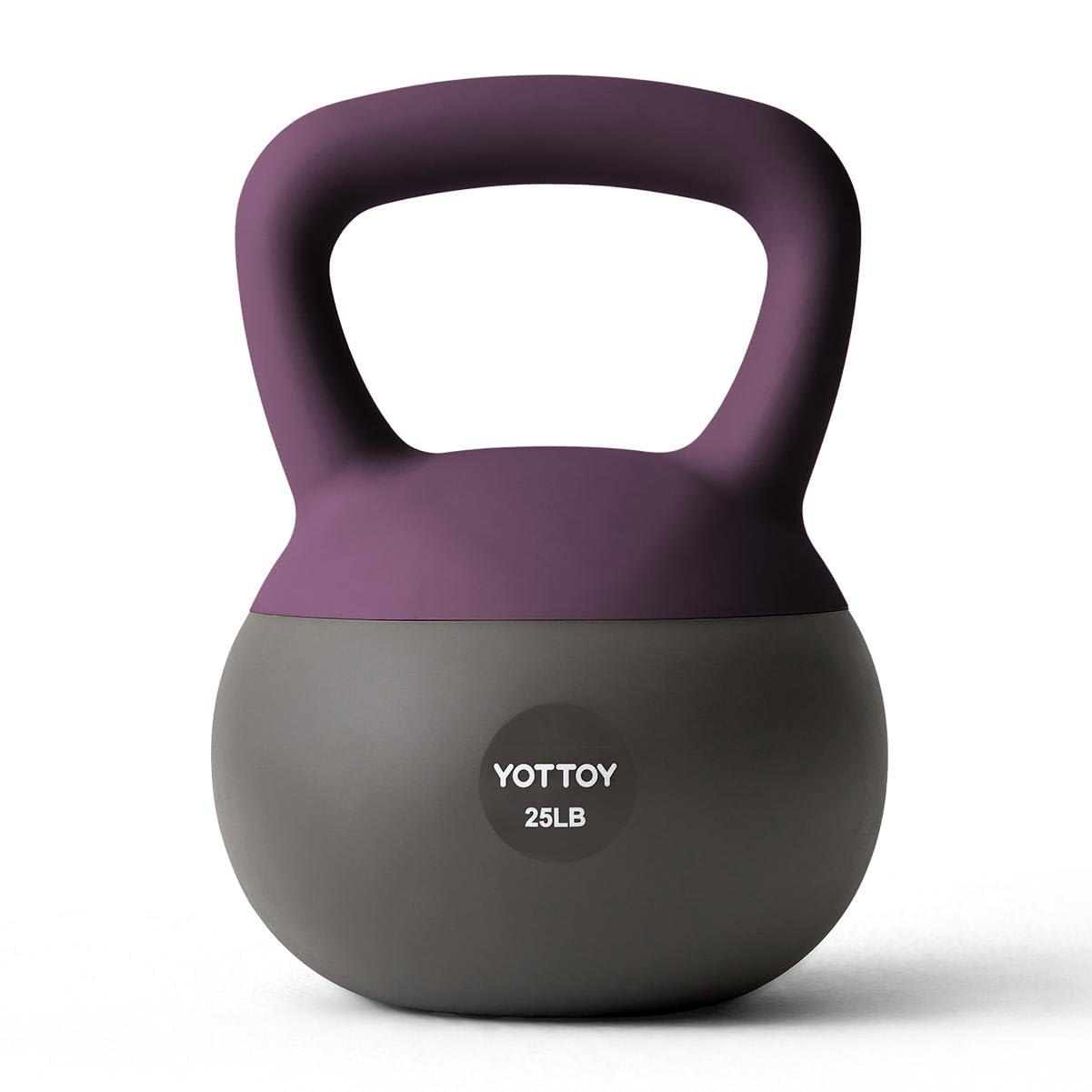 YOTTOY Soft Kettlebell, Set for Strength Training Kettlebells & Home Workouts, Soft-Sided Cushioned Base, Wide-Handle - Ideal for Men, Women, & Beginners (Purple, 25LB)