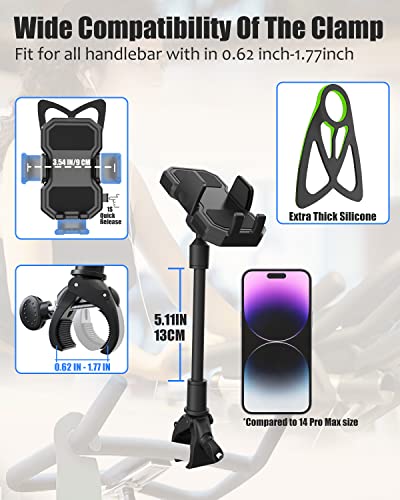 Charchendo Gooseneck Phone Mount For Indoor Cycling Bike, Universal Exercise Bike Phone Holder With 360° Adjustable Security Bands Compatible With Iphone 14 13 12 11 Pro Max, Samsung More Smartphone #TOP2