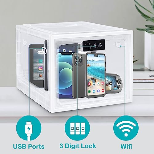 Image of Lalifebuss Combination Lock Boxes for Personal Items, Lockable Storage Box for Office Locker /School /Medicine /Snacks /Phone Jail /Electronic /Home (2 Pack /Black)