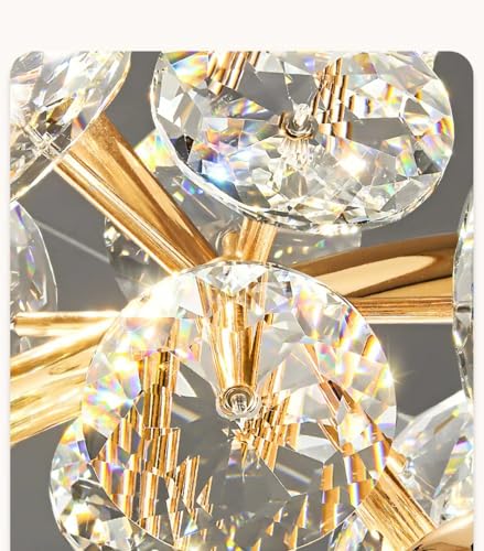 Image of CITRA led Gold Crystal Flower Pendant Ceiling Lamp Light - Warm White
