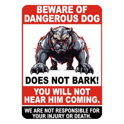 Image of Zesta Bathroom Decor Items Washroom Decor Tin Sign | Aesthetic Posters Wall Poster for Bedroom | Magnetic Cafe Decoration Items / Restaurant Decorations Items | Quirky Home Decor Bar Accent (Beware of Dogs)