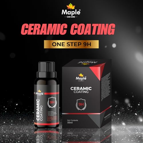 Image of Maple Car Care Ceramic Coating Kit - 9H Nano Ceramic Paint Protection, Super Hydrophobic Car Polish | Anti-Scratch High Gloss Finish | 50ml Auto Detailing Kit