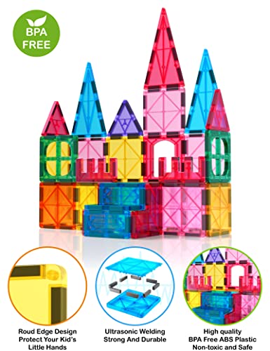 Jasonwell Magnetic Tiles Kids Magnetic Blocks Building Sets 3D Magnet Tile Building Blocks Magna Construction Educational Stem Toys Gifts For Toddlers Boys Girls 3 4 5 6 7 8 9 10 + Year Old #TOP3