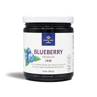 [KUZE FUKU & SONS] Blueberry Jam, Fruit Preserves Made with Natural Non-GMO Real Fruit, No Artificial Flavors 11 Oz /311.84 g