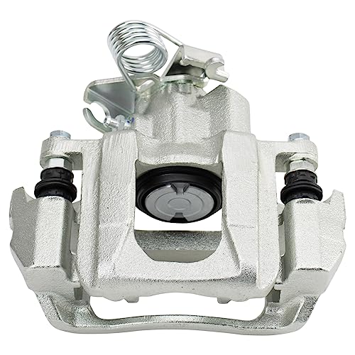 Image of TRQ Rear Brake Pad and Rotor Set Semi Metallic Coated Rotors Calipers Compatible with 2009 Ford Flex 2010-2012 Taurus 2009-2012 Lincoln MKS