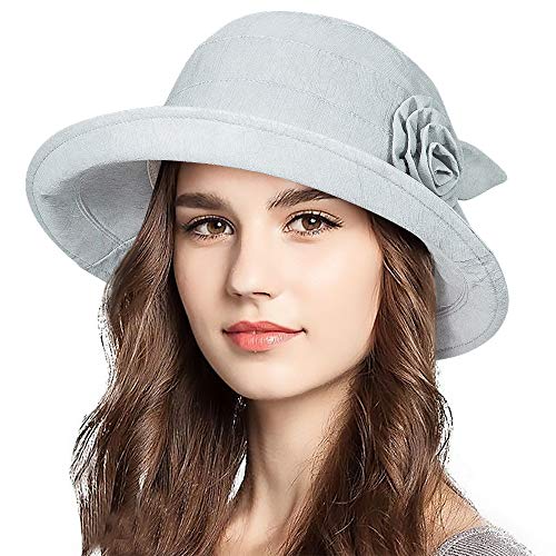 Summer Bucket Hat With Rose For Women Girls, Bucket Sun Hats Wide Brim Sunhat,Summer Cloche,Upf50,Cotton #TOP5