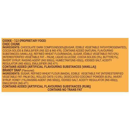 Image of CookieMan Choc Chunk & Brandy Snap (Flavoured) Cookies | 120gPack of 4 (Each 2)