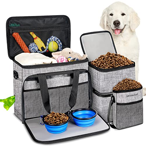 6 Set Dog Travel Bag, Large Pet Travel Kit for ...