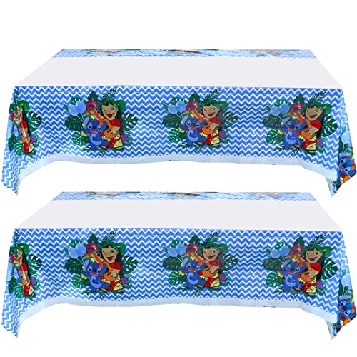2Pcs Party Tablecloth for Lilo and Stitch Table Cover Party Supplies Decorations 70in x 42in
