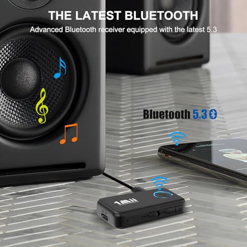 1Mii Bluetooth 5.3 Music Receiver for Car/Home Stereo, Aux Bluetooth Adapter for Car with Volume Control Supports Hands Free Calls, 16H Battery Life - Image 5