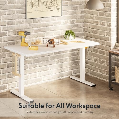 FLEXISPOT Electric Adjustable Workbench, 48x30 Inches Ergonomic Worktable for Garage, Workshop, Office and Home, Spacious Desktop for Woodworking Sewing and Crafts, White, 2 Packages - image 8